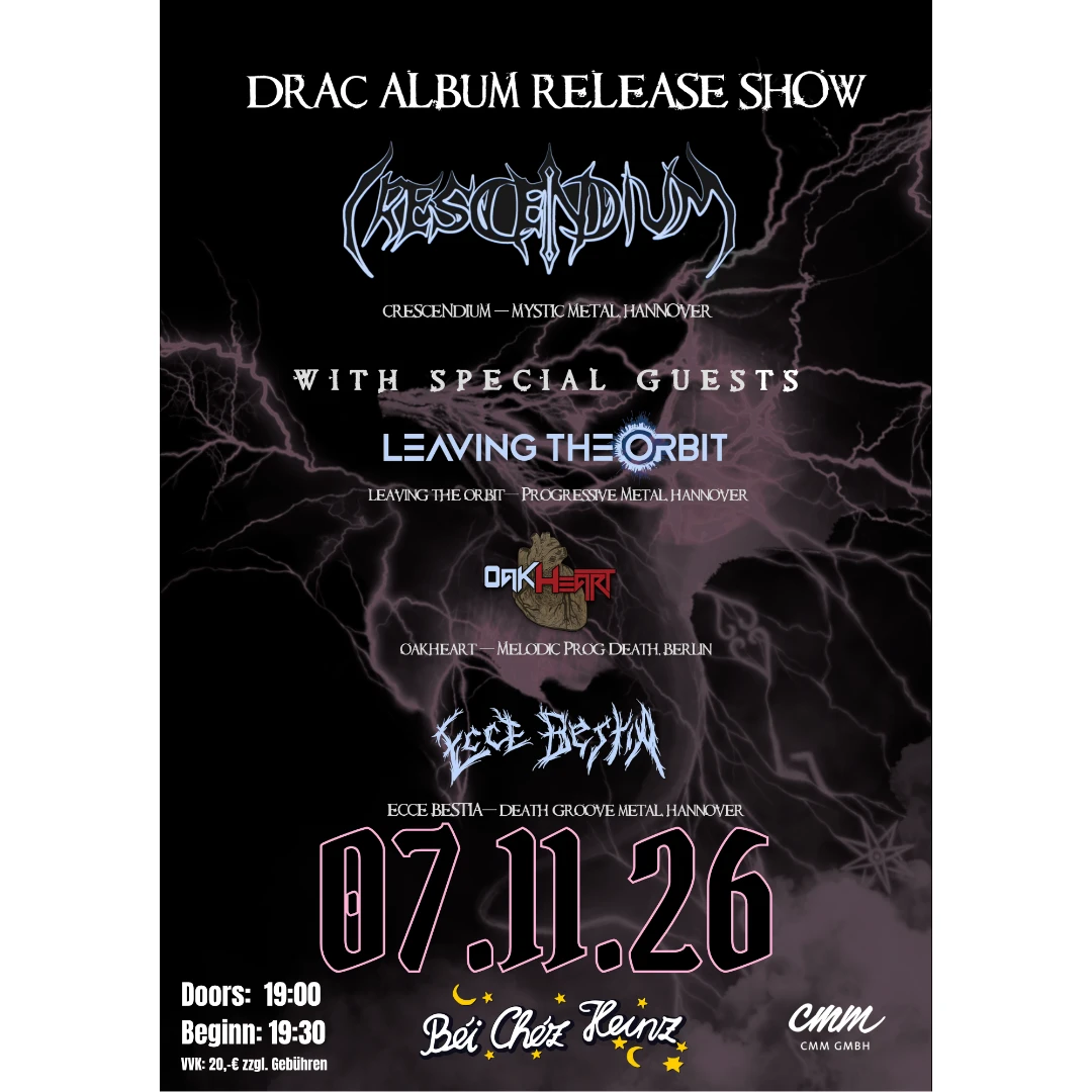 "DRAC" ALBUM RELEASE SHOW Crescendium + Special Guests