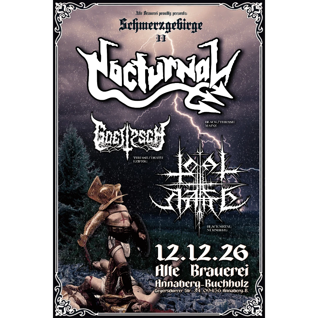 SCHMERZGEBIRGE VOL. II mit NOCTURNAL + TOTAL HATE + GÖLTZSCH Thrash Metal | Black Metal | Death Metal