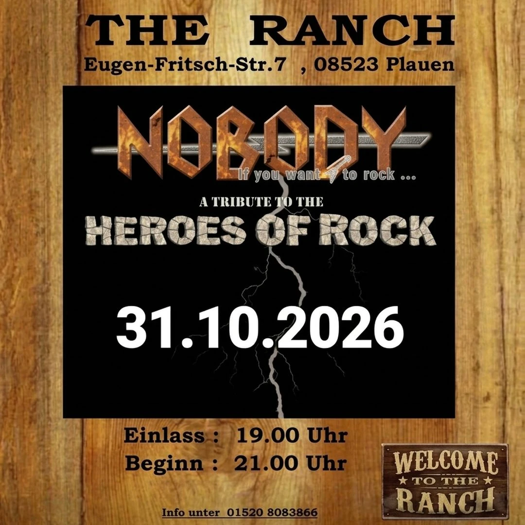 Nobody Die wohl beste Coverrock-Band aus Markneukirchen!